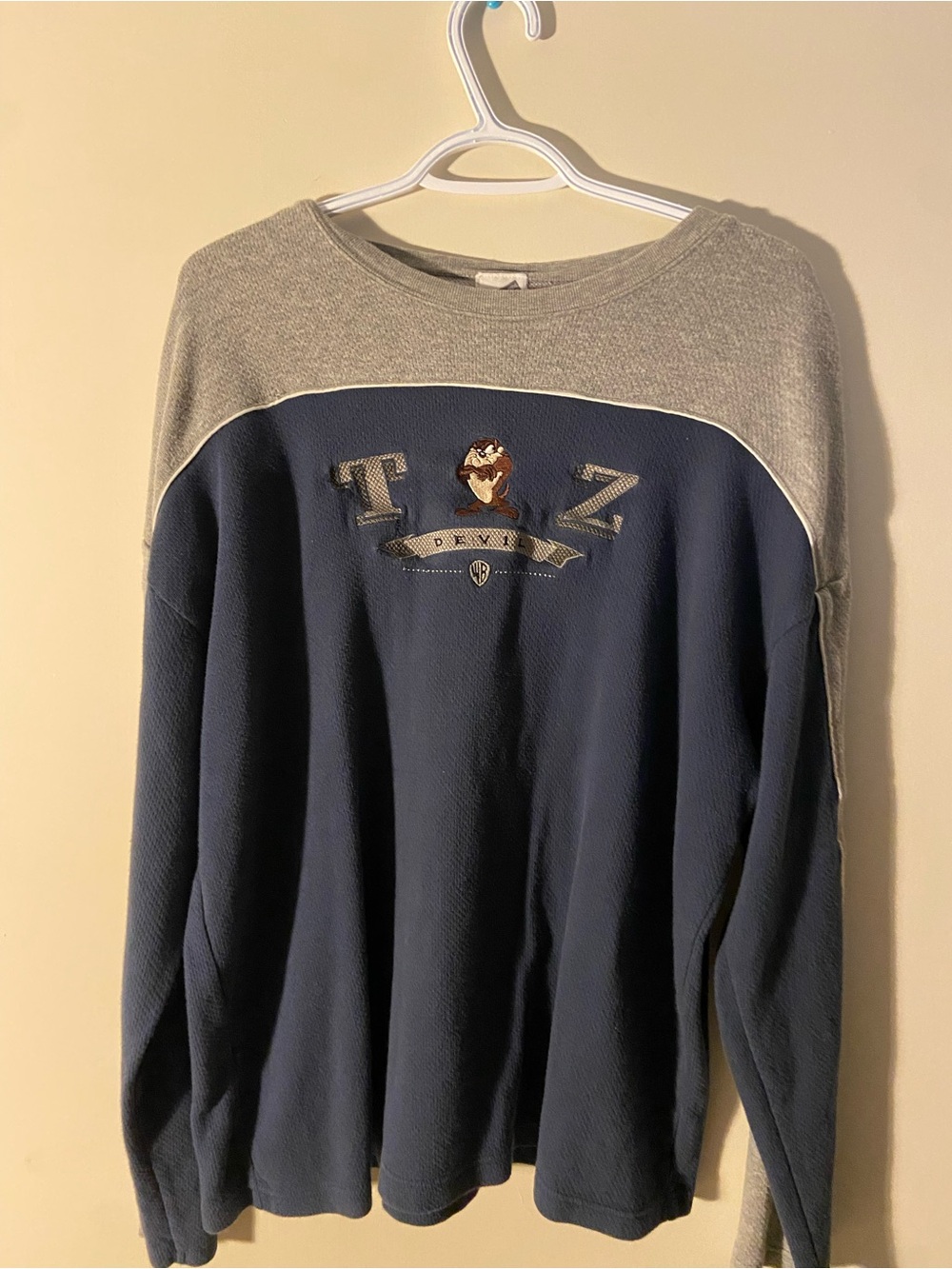 Men's Navy and Gray Colorblock Sweatshirt - Unbranded